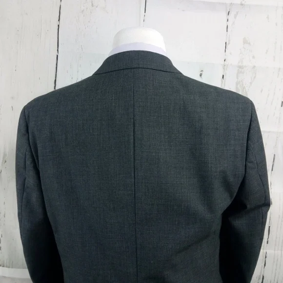 Joseph & Feiss Dillard's 42R 2 Button Gray Check Twill Suit Blazer Sport… - Picture 5 of 8